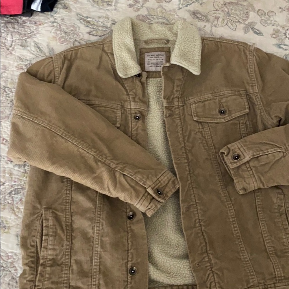 XL boys light brown corduroy button down jacket